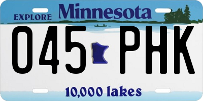 MN license plate 045PHK