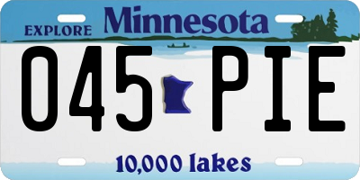 MN license plate 045PIE