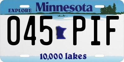 MN license plate 045PIF