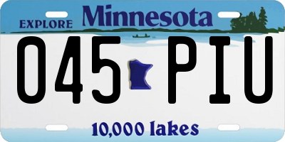 MN license plate 045PIU