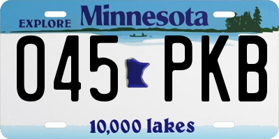 MN license plate 045PKB