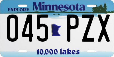 MN license plate 045PZX