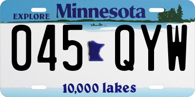 MN license plate 045QYW