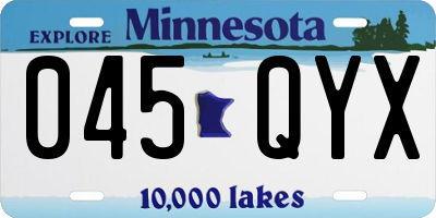 MN license plate 045QYX