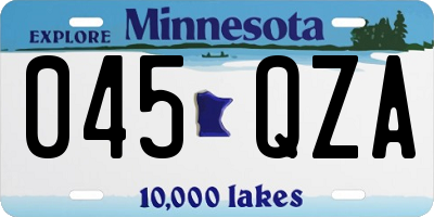 MN license plate 045QZA