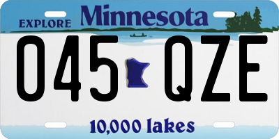 MN license plate 045QZE