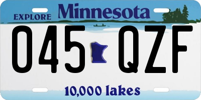 MN license plate 045QZF