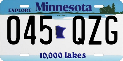 MN license plate 045QZG