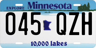 MN license plate 045QZH