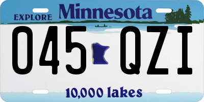 MN license plate 045QZI