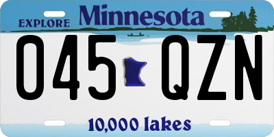 MN license plate 045QZN