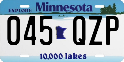 MN license plate 045QZP