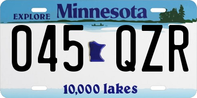 MN license plate 045QZR