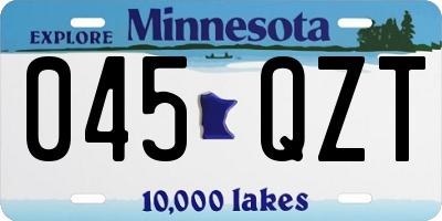 MN license plate 045QZT