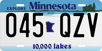 MN license plate 045QZV