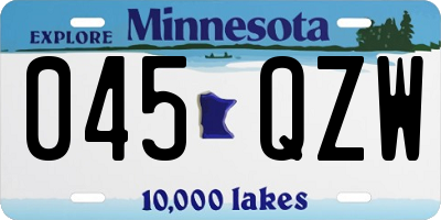 MN license plate 045QZW
