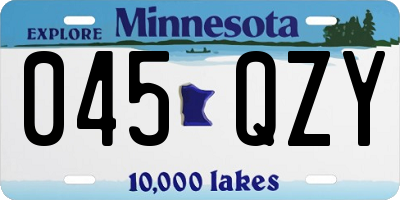 MN license plate 045QZY
