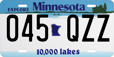 MN license plate 045QZZ