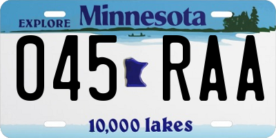 MN license plate 045RAA