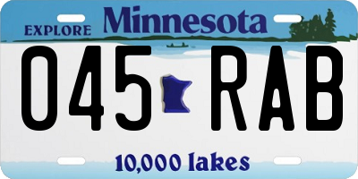 MN license plate 045RAB