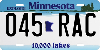 MN license plate 045RAC