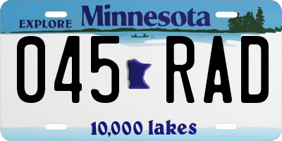 MN license plate 045RAD