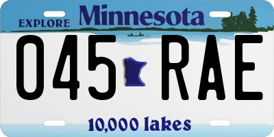 MN license plate 045RAE