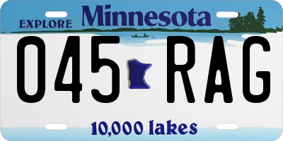 MN license plate 045RAG