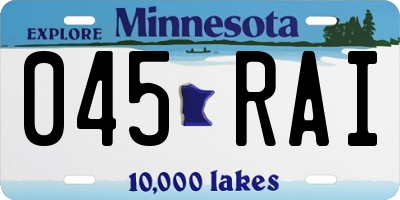 MN license plate 045RAI