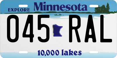 MN license plate 045RAL