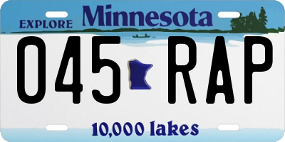 MN license plate 045RAP