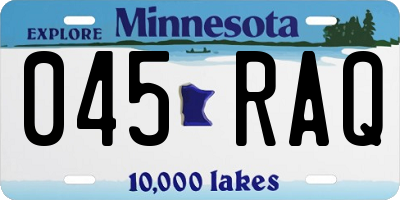 MN license plate 045RAQ