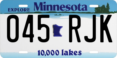 MN license plate 045RJK