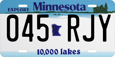 MN license plate 045RJY