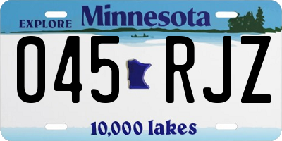 MN license plate 045RJZ
