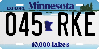MN license plate 045RKE