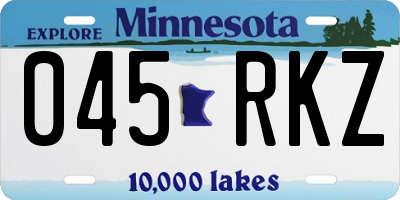 MN license plate 045RKZ