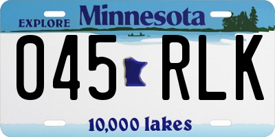 MN license plate 045RLK