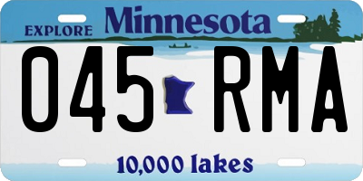MN license plate 045RMA