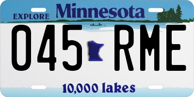 MN license plate 045RME