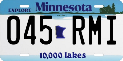 MN license plate 045RMI