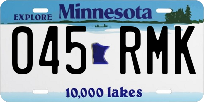 MN license plate 045RMK
