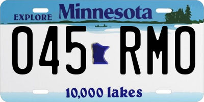 MN license plate 045RMO