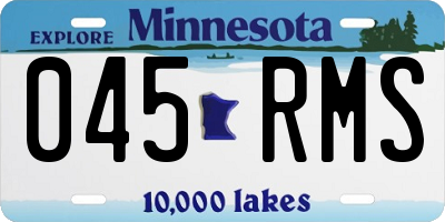 MN license plate 045RMS