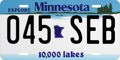 MN license plate 045SEB