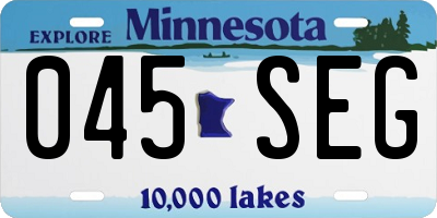 MN license plate 045SEG