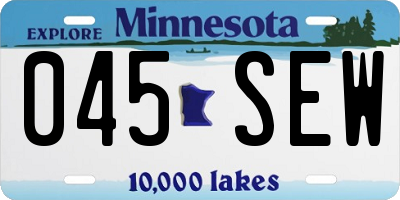 MN license plate 045SEW