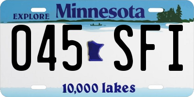 MN license plate 045SFI