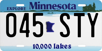 MN license plate 045STY