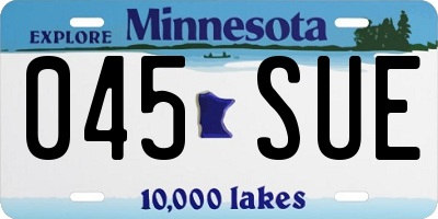 MN license plate 045SUE